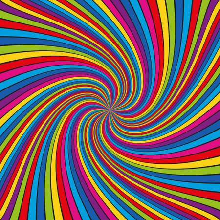 Multicolored lines in spiral. Colorful lines background Illustrationのイラスト素材