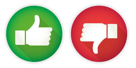Icon thumb up and thumb down. Like and dislike sign design - Vectorのイラスト素材