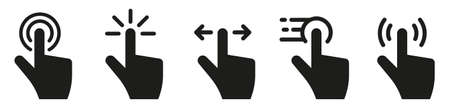 Hand click touch icons set. Vector illustrationのイラスト素材