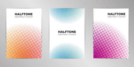 Halftone cover design background set A4 format