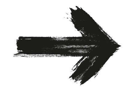 Grunge arrow vector. Brush paint black.のイラスト素材