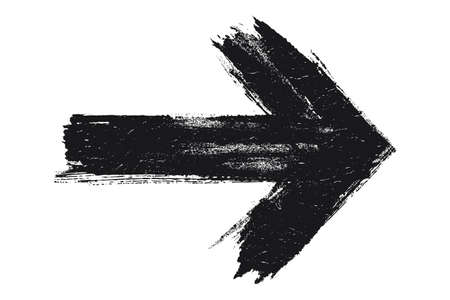 Grunge arrow vector. Brush paint black.のイラスト素材