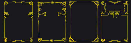 Frames with style Art Nouveau ornament vector set.のイラスト素材