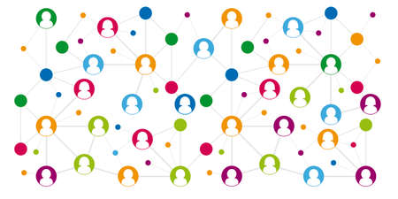 Social network connection concept illustration. Social media icon. Vector illustrationのイラスト素材