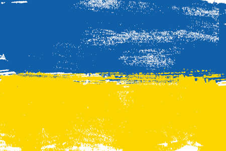 Ukraine colorful brush strokes painted national country flag icon. Painted texture.のイラスト素材