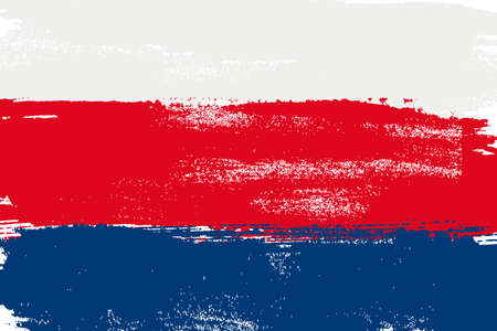 Russia colorful brush strokes painted national country flag icon. Painted texture.のイラスト素材