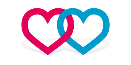 Hearts Linked Vector. Love symbol. valentines day illustrationのイラスト素材