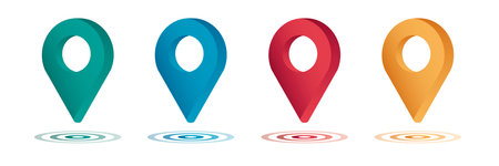Set color mapping pin location 3d vector iconsのイラスト素材