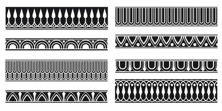 Decorative seamless borders vintage geometric design elements setのイラスト素材
