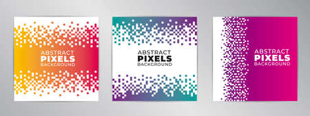 Modern banner design. Pixel cover background. Vector-set.のイラスト素材