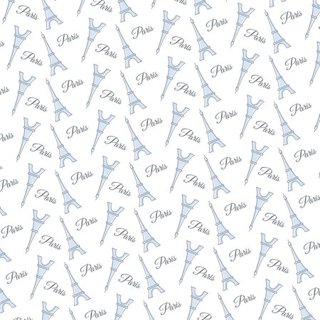 Paris print with the Eiffel tower. vector illustrationのイラスト素材