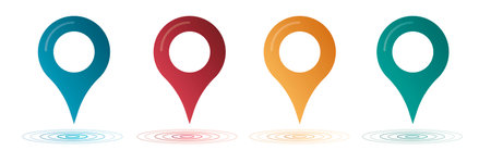Set color mapping pin location 3d vector iconsのイラスト素材
