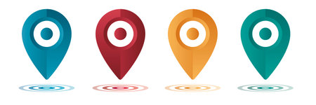Set color mapping pin location 3d vector iconsのイラスト素材