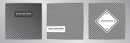 Modern banner design set. Black and white background poster. Vector set.のイラスト素材