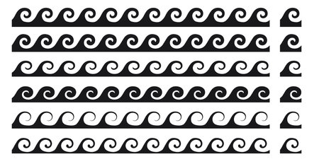 Set of wavy horizontal lines. Vector design elements. modular designのイラスト素材