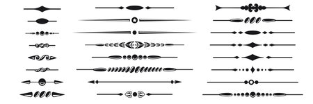 Set of decorative divider elements. Border collection. Vector.のイラスト素材