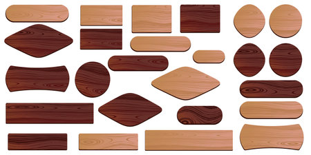 Set of wooden signs.のイラスト素材