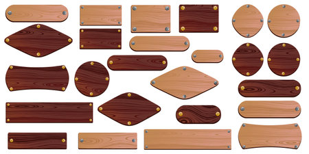 Set of wooden signs.のイラスト素材