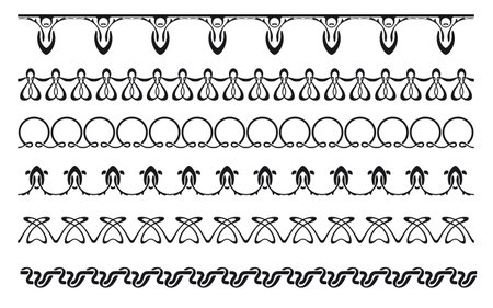 Borders with Art Nouveau style ornament set.のイラスト素材