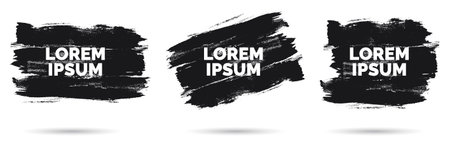 Grunge banner set. Brush black paint ink. vector illustrationのイラスト素材