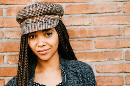 portrait of black woman with braids - real people conceptの写真素材