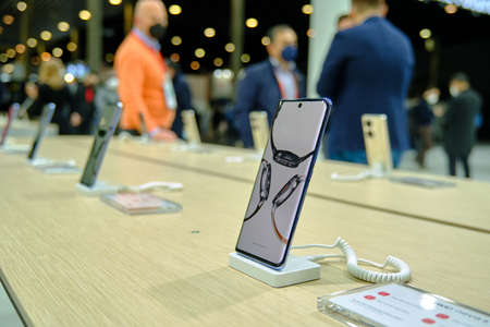 Barcelona, Spain - March 2nd 2022 - Mobile World Congress - Huawei Nova 9 smartphone
