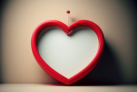 a Valentines day heart with copy space - Generative AIの素材