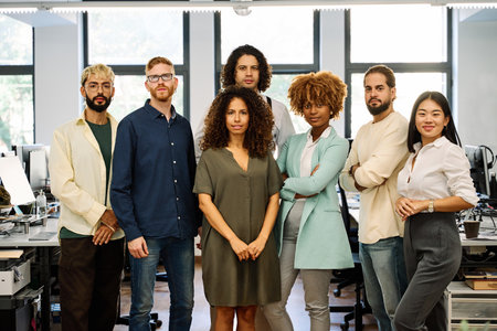 Portrait of the multi-ethnic community of a coworkingの写真素材