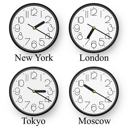 Watches in diferent cities of the world.