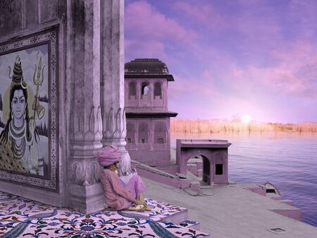 Old port in the indian coast during the sunrise.の写真素材