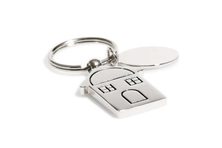 Keychain with house on the keyring without keyの写真素材