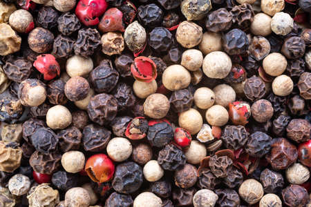 Background with different kind of pepper. Food photo