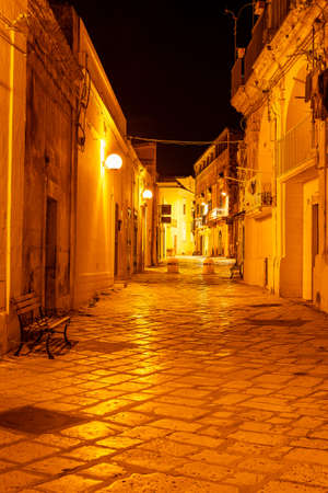 Night landscape with Matera, Italy - European capital of culture in 2019.の写真素材