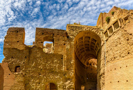 View to ancient ruins on Palatine hill, Rome, Italy.の写真素材