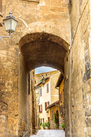 Amazing landscape with street in Orvietoの写真素材