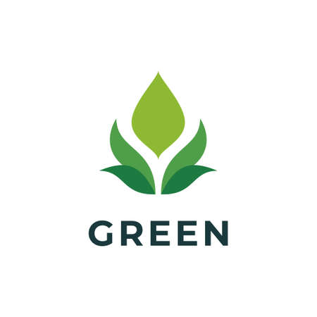 Green leaf eco friendly logoのイラスト素材