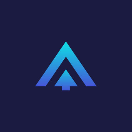 Letter A triangle and arrow up logoのイラスト素材