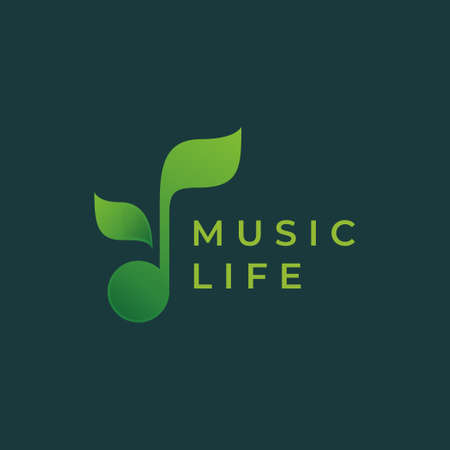 Music life logo for music band and environmental care communityのイラスト素材