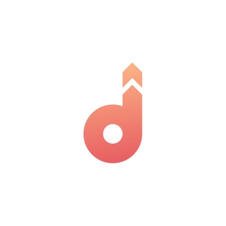 Letter D arrow up logoのイラスト素材