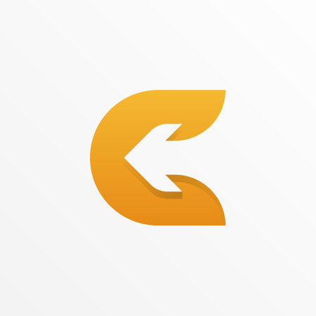 Letter c monogram logo with arrowのイラスト素材