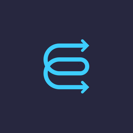 Letter SE logo icon design template elements, Initial E with arrow logo show multiple waysのイラスト素材