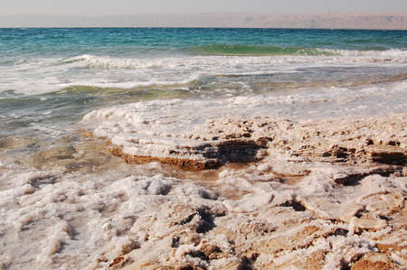 Dead Sea coast in Jordanの写真素材