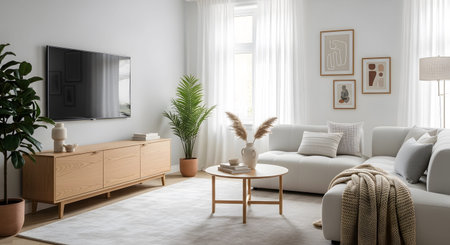 Sofa showing contemporary living room with sectional sofa and minimalist decor. resolution...