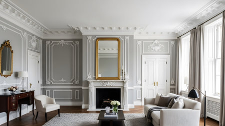 20260225 showing living room with fireplace mirror and white sofa. resolution