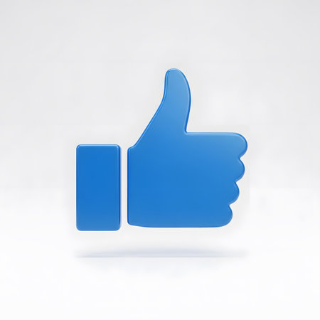 A blue 3D thumbs up is presented with soft studio lighting and a subtle shadow....