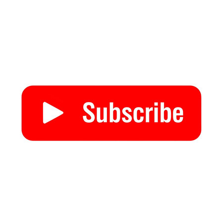 A bright red rectangular button with rounded corners the word Subscribe in white text beside a...