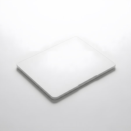 White tablet computer with blank screen isolated on white background. 3d render