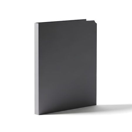 Black paper box isolated on a white background. 3d rendering.