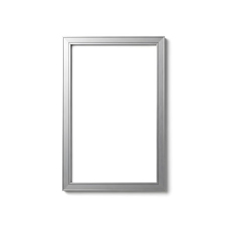 Blank picture frame isolated on white background. 3d rendering.の写真素材