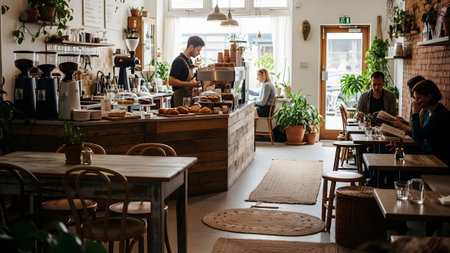 Coffee Shop Barista Cafe Restaurant Service Relaxation Happiness Concept